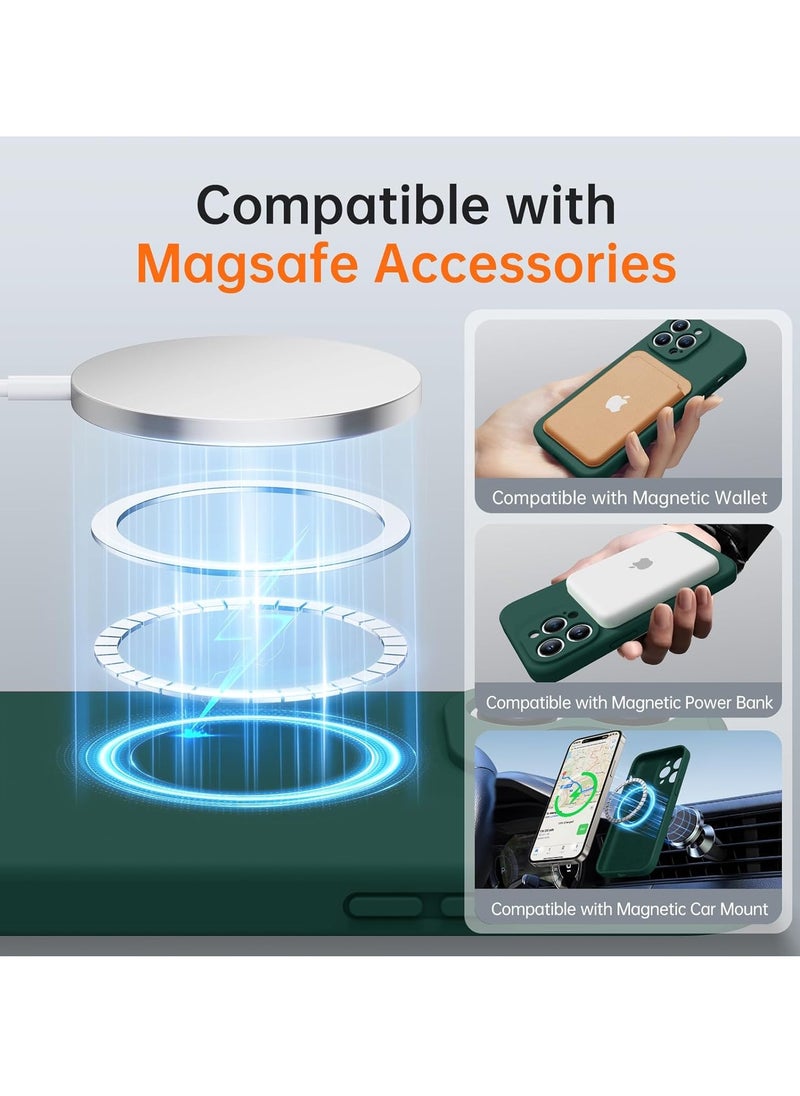 ELTRAZONE iPhone 16 Pro Max Case with 2 Screen Protectors - MagSafe Compatible, Upgraded Camera Protection, Liquid Silicone Protective Case (6.9”) - Forest Green  - Image 2