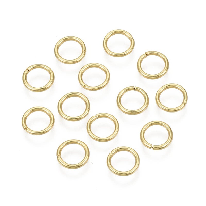 HDSupplies 100 Pieces - 304 Gold Tone Stainless Steel Jump Rings - 7mm - 18 Gauge (1mm Thickness) - Image 4