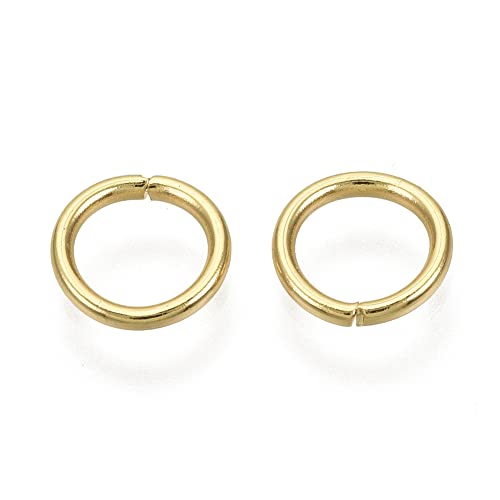 HDSupplies 100 Pieces - 304 Gold Tone Stainless Steel Jump Rings - 7mm - 18 Gauge (1mm Thickness) - Image 2