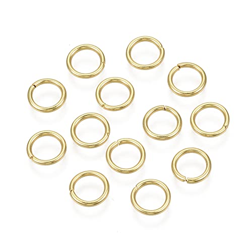 HDSupplies 100 Pieces - 304 Gold Tone Stainless Steel Jump Rings - 7mm - 18 Gauge (1mm Thickness) - Image 1