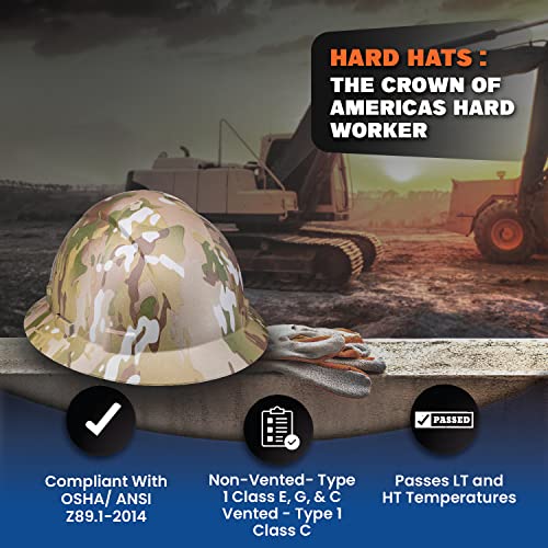 Acerpal Full Brim Vented Army Camo Design Matte Finish OSHA Hard Hat with 6-Point Suspension - Image 5