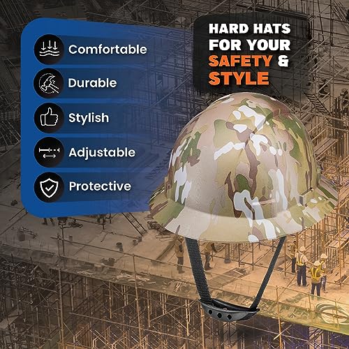 Acerpal Full Brim Vented Army Camo Design Matte Finish OSHA Hard Hat with 6-Point Suspension - Image 2