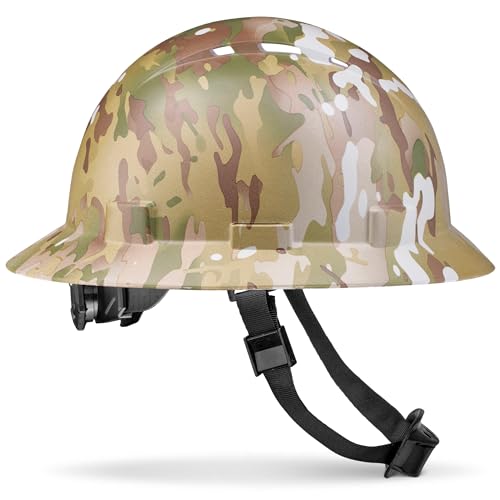Acerpal Full Brim Vented Army Camo Design Matte Finish OSHA Hard Hat with 6-Point Suspension - Image 1