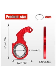 Oasisgalore 2pcs Key Chain Spinner Toys，Finger Fidget Keychain Key Ring Spinner Toy Gifts for Finger Exercise  - Image 2