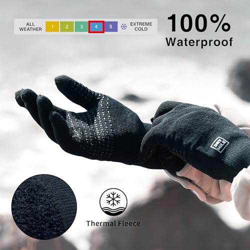 DRYMILE Alpine Waterproof Dexterity Gloves Thermal Fleece Gloves for Men Women Touchscreen NonSlip Grip Hiking Skiing Cycling Fishing Hunting Large Black - Image 3