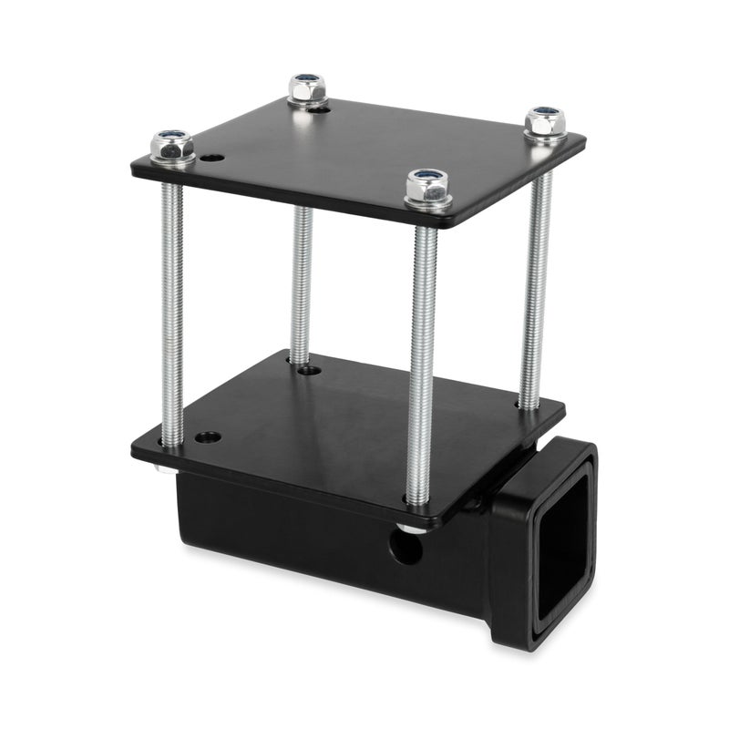 Camco EazLift CamperRV Bumper Hitch Ideal for Bikes Cargo Racks More Clamps onto 4 Square RV Bumpers No Drilling Required for Install Crafted of Heavy Duty PowderCoated Steel 48473