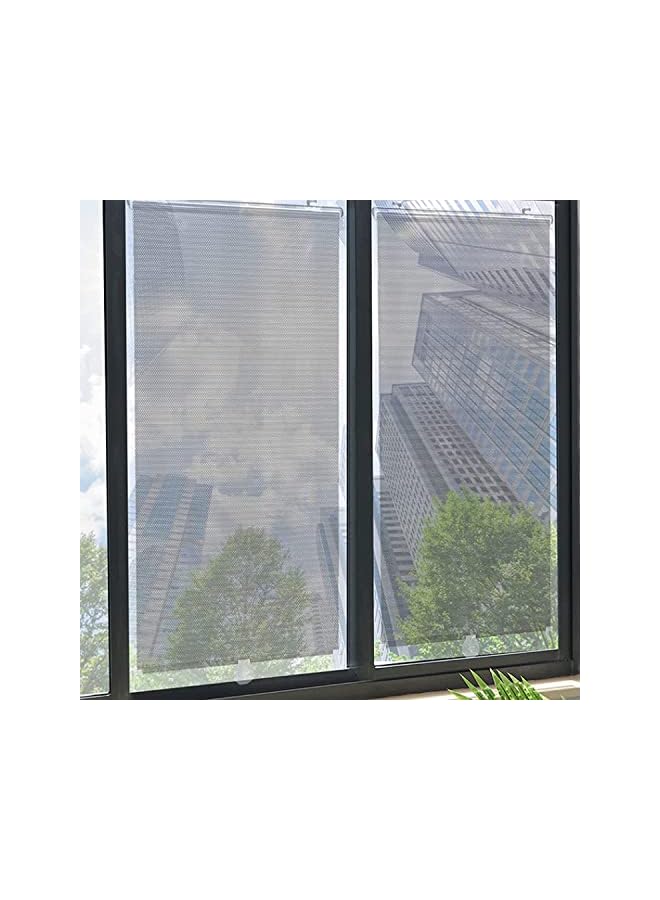 The Bros ستارة رول سوداء لحماية الشمس، ستائر رول شمسية معتمة، ستارة مثقبة مجانية، للمطبخ والمكتب، لا حاجة للحفر، ستائر رول معتمة (عرض 68 سم × طول 125 سم / 27 × 49 بوصة، أسود) - Image 2