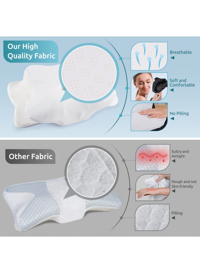 DONAMA Cervical Pillow for Neck and Shoulder,Contour Memory Foam Pillow,Ergonomic Neck Support Pillow for Side Back Stomach Sleepers with Pillowcase - Image 2
