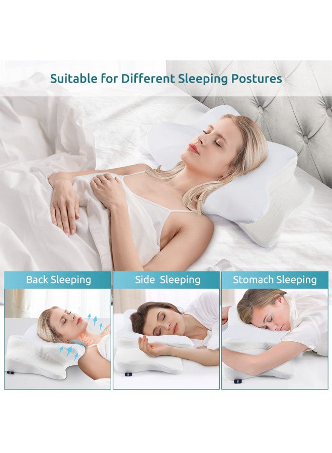 DONAMA Cervical Pillow for Neck and Shoulder,Contour Memory Foam Pillow,Ergonomic Neck Support Pillow for Side Back Stomach Sleepers with Pillowcase - Image 3