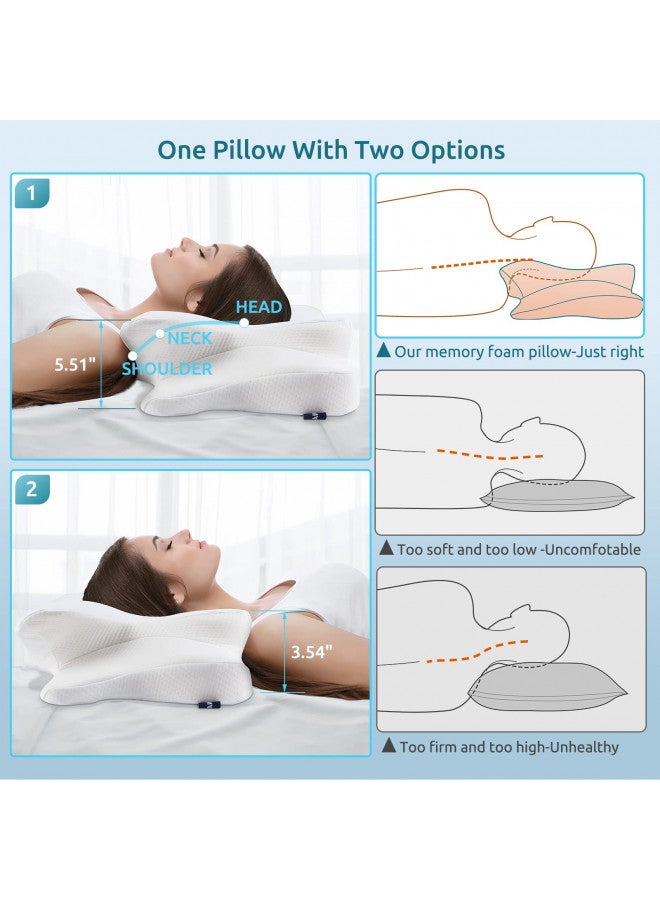 DONAMA Cervical Pillow for Neck and Shoulder,Contour Memory Foam Pillow,Ergonomic Neck Support Pillow for Side Back Stomach Sleepers with Pillowcase - Image 4