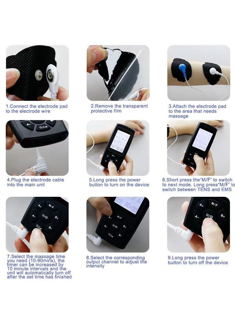 general Dual Channel TENS EMS Unit 28 Modes Upgraded Large Screen Intensity Muscle Stimulator for Back Neck Shoulder Pain Relief, Rechargeable Electric Pulse Massager TENS Machine - Image 4