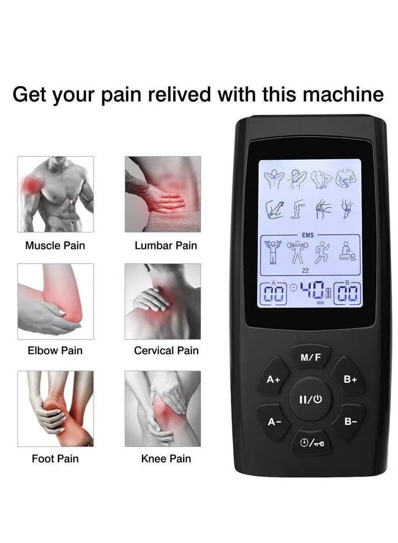 general Dual Channel TENS EMS Unit 28 Modes Upgraded Large Screen Intensity Muscle Stimulator for Back Neck Shoulder Pain Relief, Rechargeable Electric Pulse Massager TENS Machine - Image 2