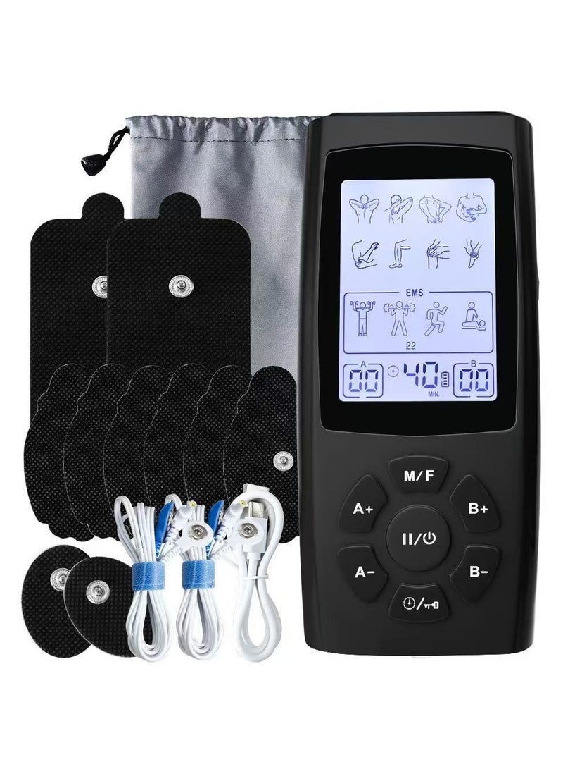 general Dual Channel TENS EMS Unit 28 Modes Upgraded Large Screen Intensity Muscle Stimulator for Back Neck Shoulder Pain Relief, Rechargeable Electric Pulse Massager TENS Machine - Image 1