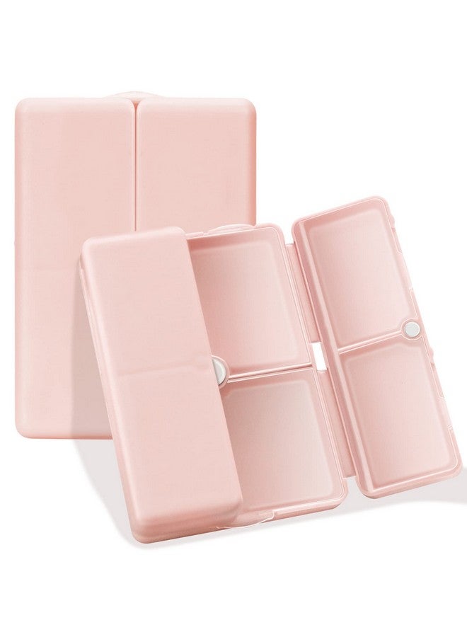 أف واي واي منظم حبوب يومي من FYY، حافظة حبوب محمولة بـ 7 أقسام، منظم حبوب سفر، [تصميم قابل للطي] صندوق حبوب لجيب المحفظة لحمل الفيتامينات، زيت كبد سمك القد، المكملات الغذائية والأدوية - وردي - Image 1