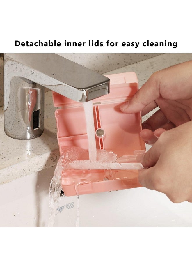 أف واي واي منظم حبوب يومي من FYY، حافظة حبوب محمولة بـ 7 أقسام، منظم حبوب سفر، [تصميم قابل للطي] صندوق حبوب لجيب المحفظة لحمل الفيتامينات، زيت كبد سمك القد، المكملات الغذائية والأدوية - وردي - Image 5