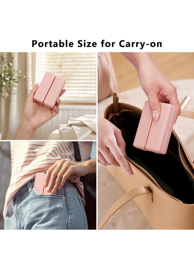 أف واي واي منظم حبوب يومي من FYY، حافظة حبوب محمولة بـ 7 أقسام، منظم حبوب سفر، [تصميم قابل للطي] صندوق حبوب لجيب المحفظة لحمل الفيتامينات، زيت كبد سمك القد، المكملات الغذائية والأدوية - وردي - Image 3