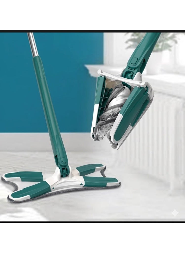 مساحة تويست دوار  – ممسحة أرضيات بخاصية العصر السريع ورأس مايكروفايبر لتنظيف عميق - Image 1