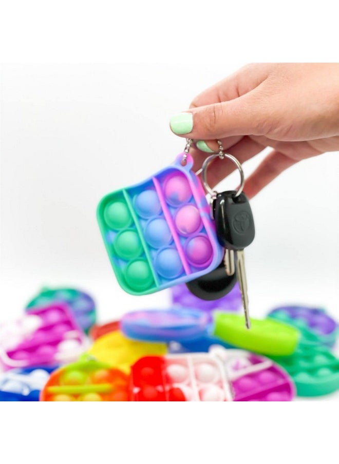 ROYALS - Royals Compact Silicone Popit Keychain Keyring Toy - Birthday Return Gift of Kids - Portable Bubble Popping Fun Stress Relief Fidget Toy- Travel Size Pop Bubble Key Ring (Assorted,3pc) - Image 1