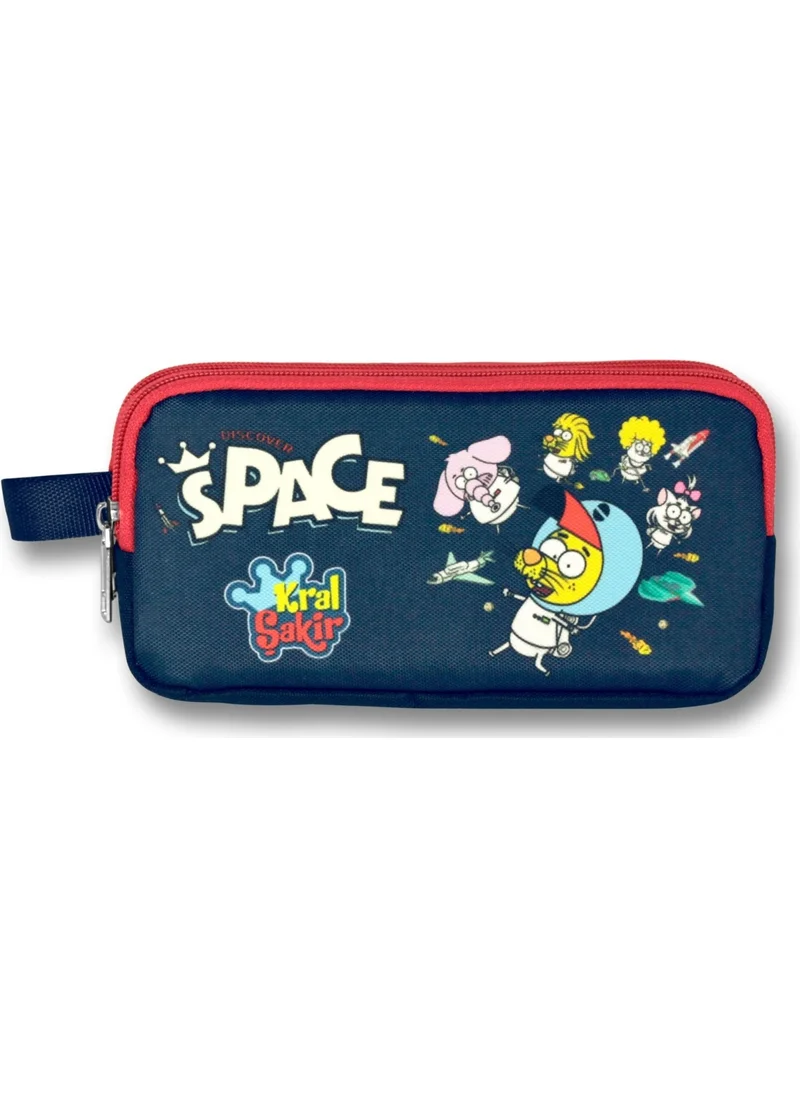 Ümit Çanta King Şakir Double Compartment Space Pencil Bag - Navy Blue-Red - Men