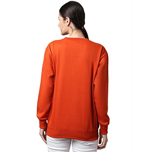 Mack Jonney Fleece Regular Fit Rust Women Sweatshirts (Pack of 1)-MACK640375, Round Neck, Medium - Image 4