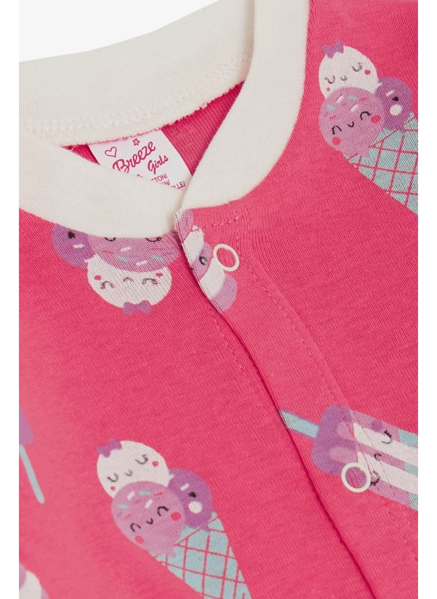 Breeze Baby Girl Jumpsuit Ice Cream Patterned 0-6 Months, Fuchsia