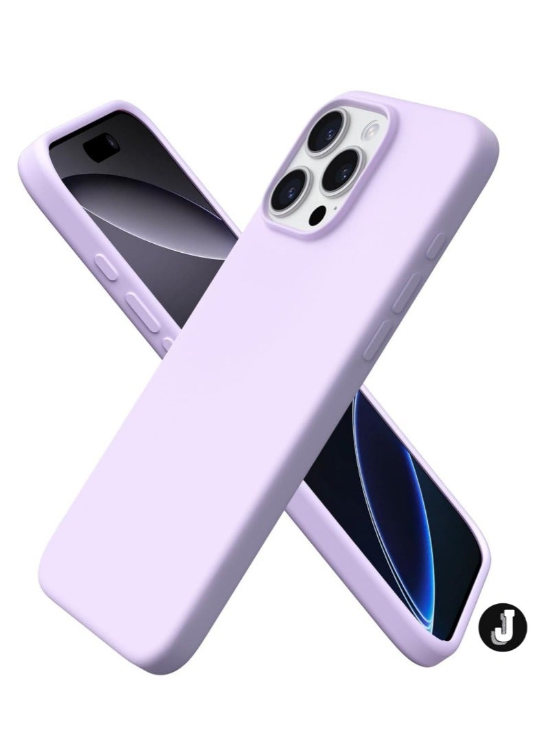 JAJEEK Premium Soft Liquid Silicone Case for iPhone 16 Pro – Silky Touch Full-Body Protective Bumper (Lilac) - Image 1