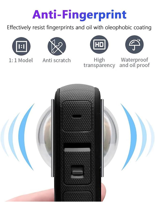 O Ozone Glass Lens Guard for Insta360 X5 |9H Hardness Tempered Glass Protective Cover | Rotating Optical Lens Protector Action Camera Accessories- Clear - Image 5