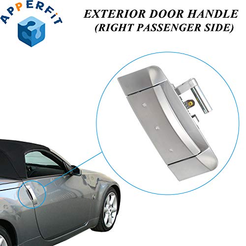 APPERFiT Exterior Door Handle Right Passenger Side for 350Z 2003 2004 2005 2006 2007 2008 2009 Replaces 80606-CD01E, 80606-CD00E - Image 2