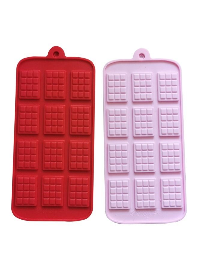 2 pack X Thin Mini Waffle Mold Chocolate DIY Tray Mould Silicone Party maker - Image 1