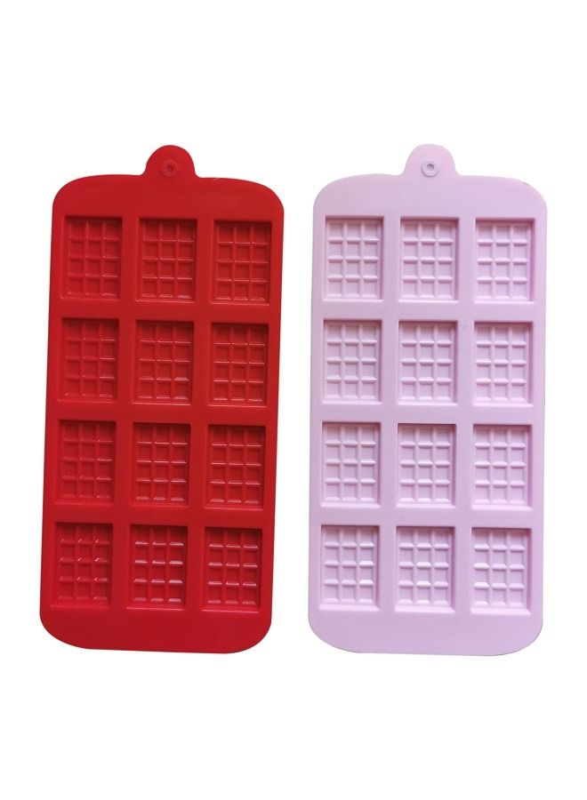 2 pack X Thin Mini Waffle Mold Chocolate DIY Tray Mould Silicone Party maker - Image 2