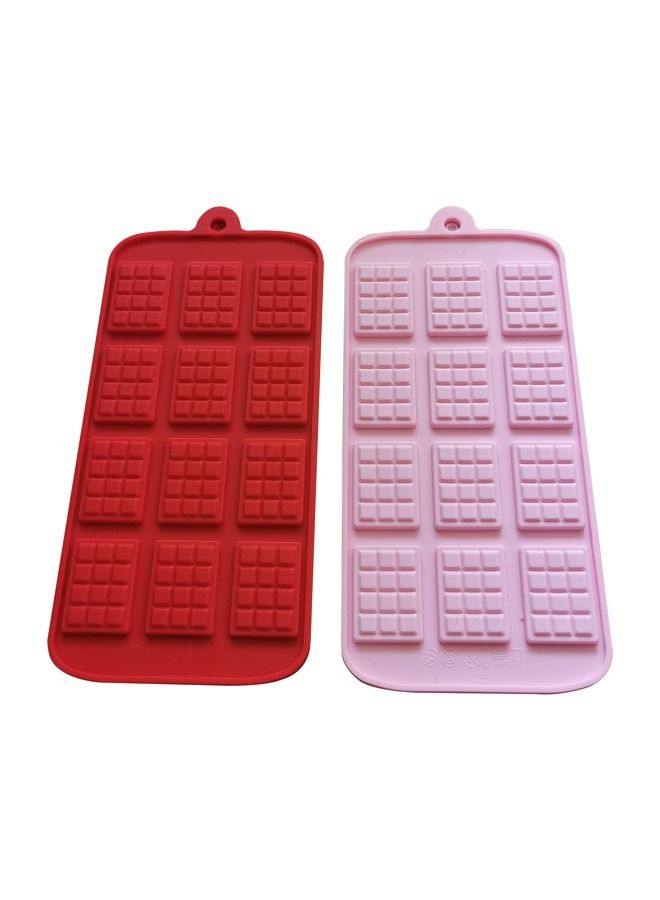 2 pack X Thin Mini Waffle Mold Chocolate DIY Tray Mould Silicone Party maker - Image 4