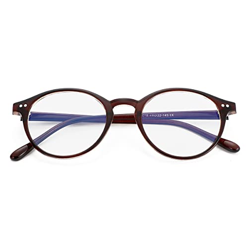 Gleyemor Blue Light Glasses for Men Women Vintage Round Bluelight Blocking Computer Screen Protection Glasses Brown - Image 2