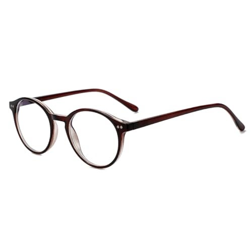 Gleyemor Blue Light Glasses for Men Women Vintage Round Bluelight Blocking Computer Screen Protection Glasses Brown - Image 5