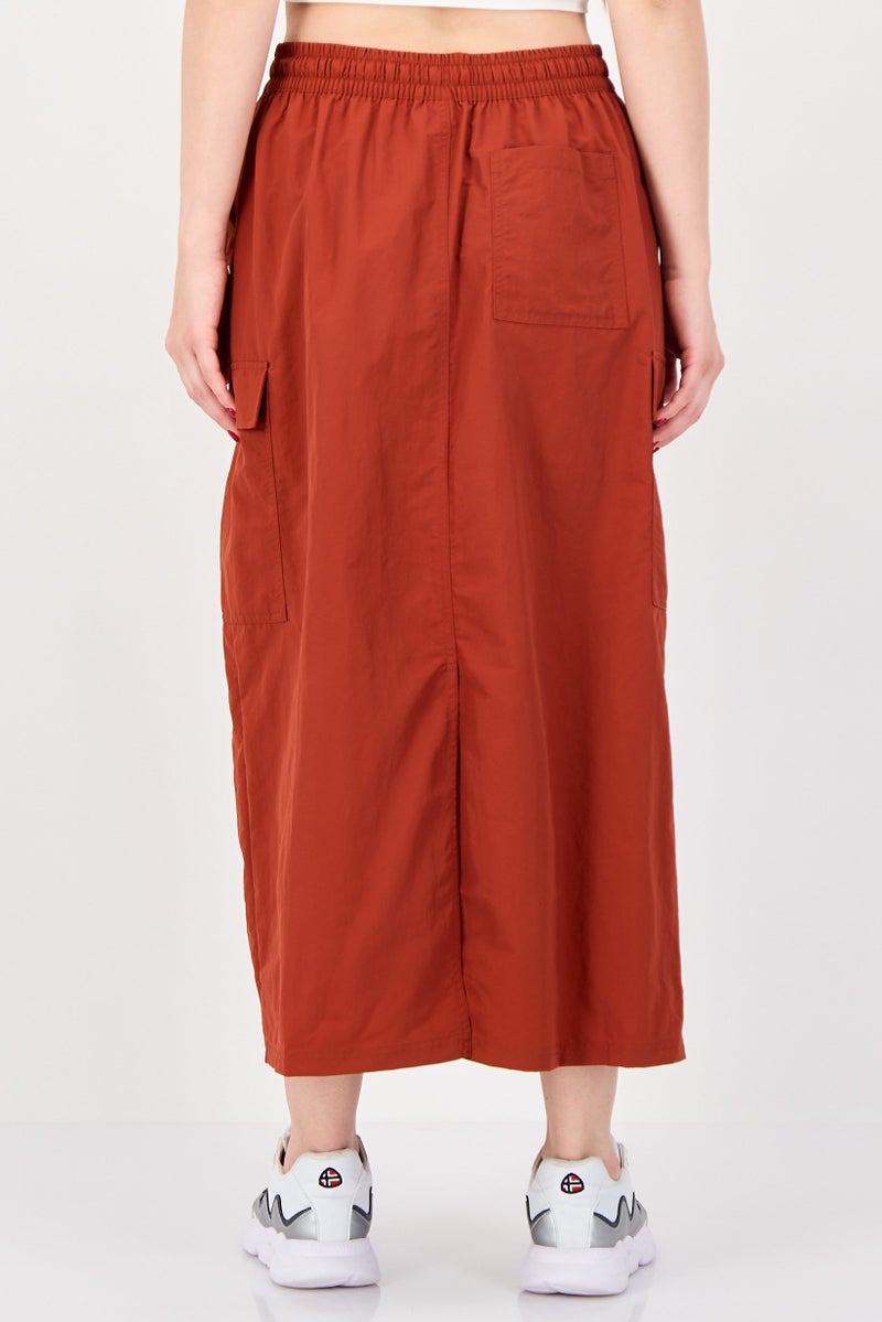 PUMA Women Sportswear Fit Embroidered Logo Outdoor Midi Skirt, Rust - Image 3
