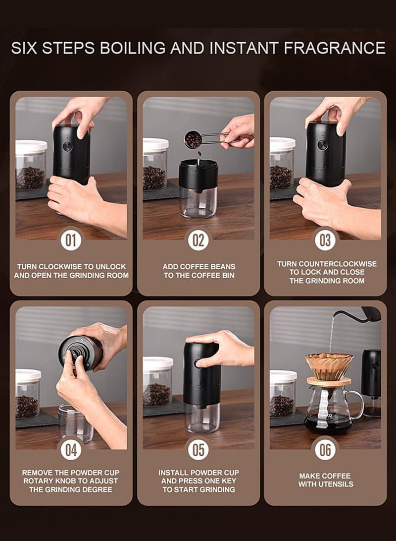 MissTiara V60 Burr Coffee Grinder with 40 Adjustable Settings & 35g Capacity, 1800mAh Rechargeable Coffee Bean Grinder with Conical Ceramic Burr, for Travel, Camping, Office, Espresso, etc  - Image 5