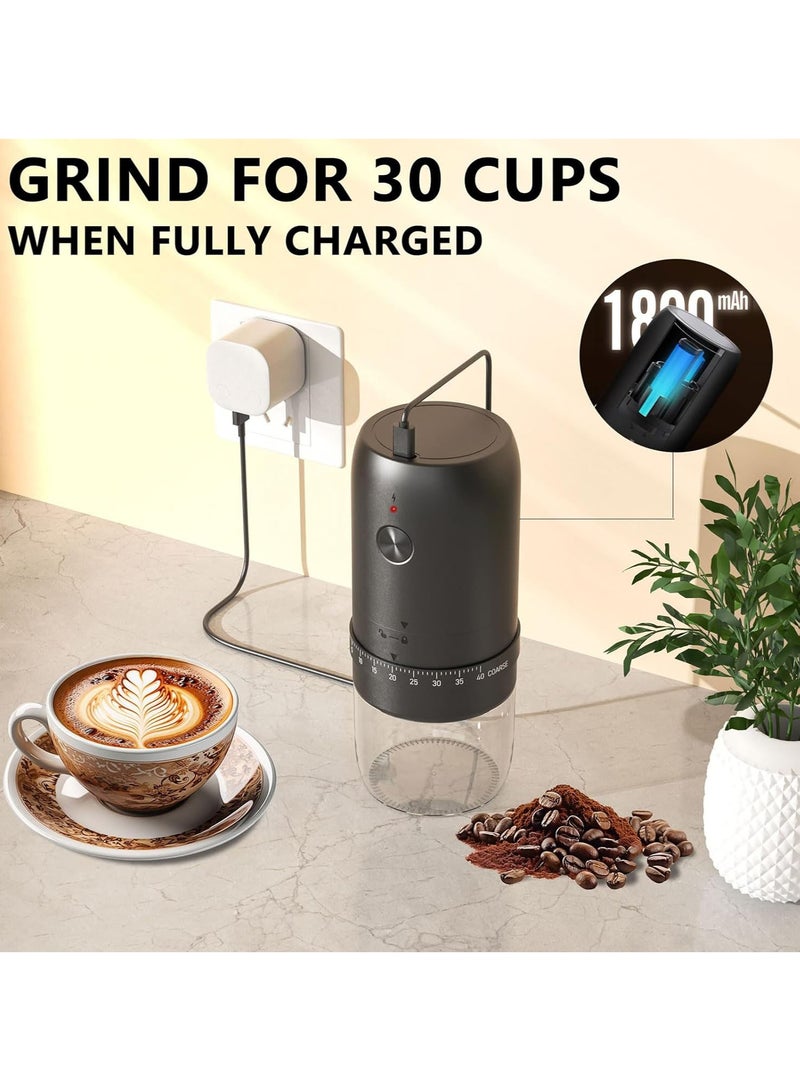 MissTiara V60 Burr Coffee Grinder with 40 Adjustable Settings & 35g Capacity, 1800mAh Rechargeable Coffee Bean Grinder with Conical Ceramic Burr, for Travel, Camping, Office, Espresso, etc  - Image 3
