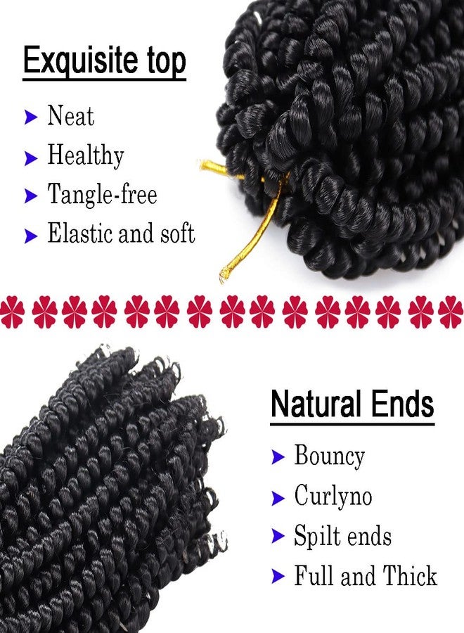 Liyate 6 Packs Spring Twist Braiding Hair Spring Twists Twist Hair Synthetic Fiber Fluffy Twist Crochet Braids Low Temperature Twist Crochet Hair for Women Braiding Hair(10inch,1B) - Image 4