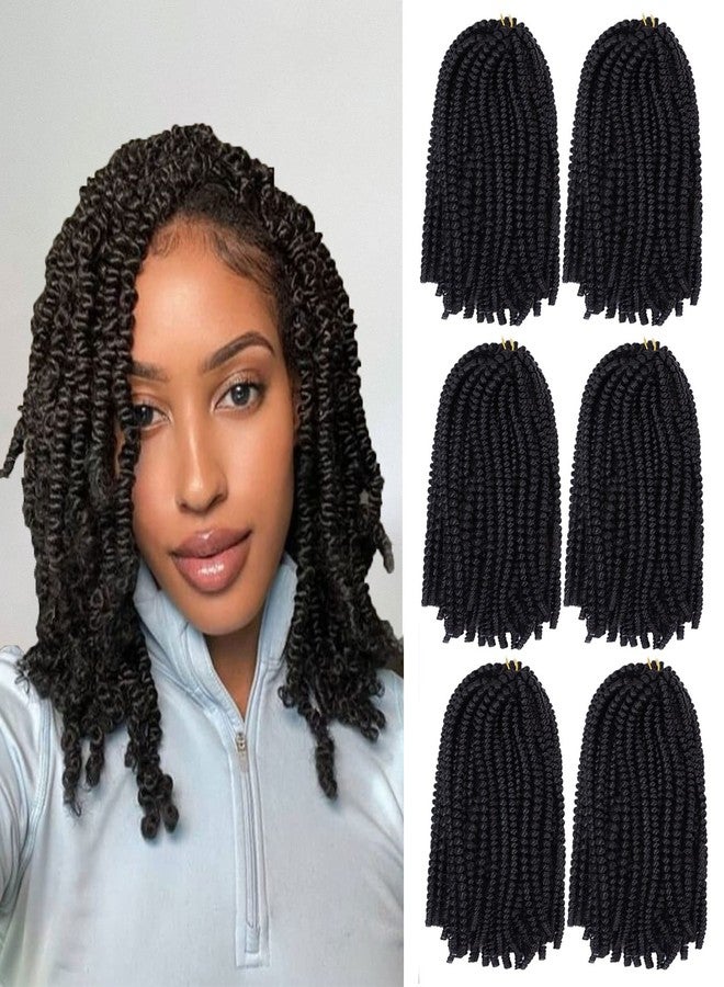 Liyate 6 Packs Spring Twist Braiding Hair Spring Twists Twist Hair Synthetic Fiber Fluffy Twist Crochet Braids Low Temperature Twist Crochet Hair for Women Braiding Hair(10inch,1B) - Image 1