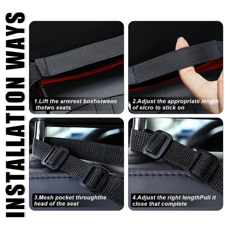 GLSOWEE Handbag Holder for Auto, Net Pocket Purse Holder Between Front Seats Car Storage Organizer, Universal Accessory for Women and Men, Pet/Kids Car Barrier (Black) - Image 3