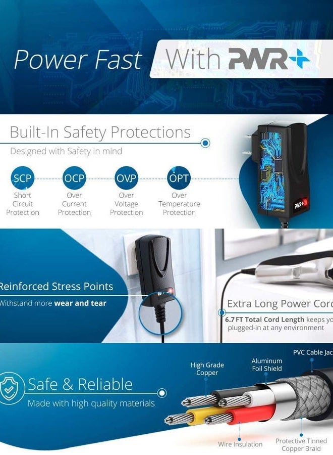 Pwr+ Norelco Precision, Bodygroom, Arcitec, Spectra, Ronsit SensoTouch Electric Shaver Razor HQ8505 8500X SmartTouch-XL Speed-XL HQ Series AC Adapter Rapid Charger 6.5 Ft EXTRA LONG Cord - Image 4