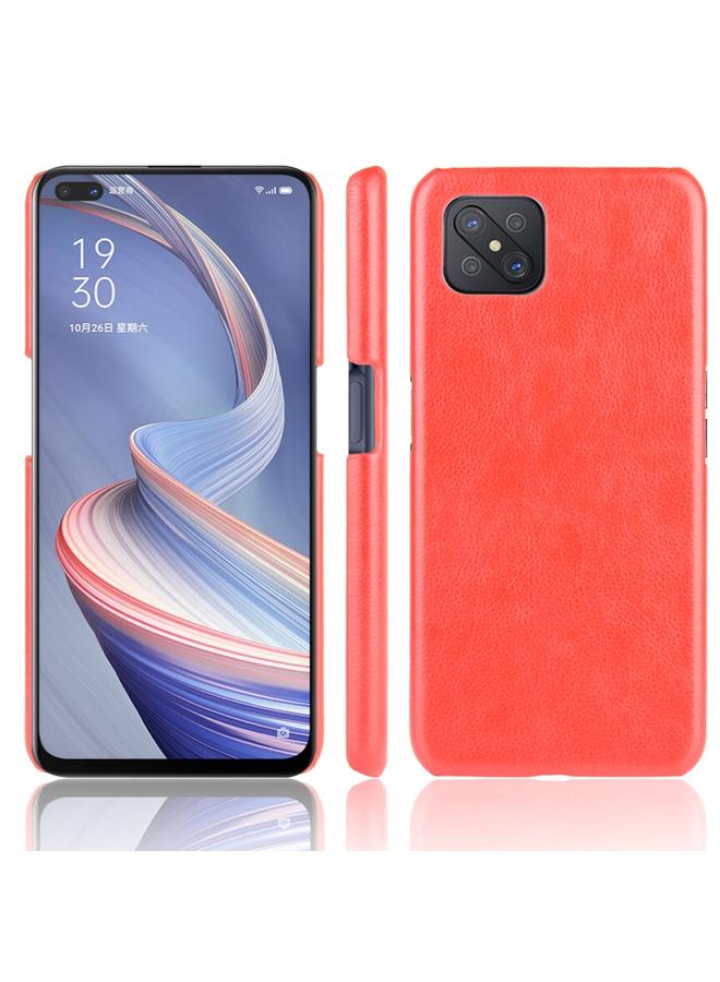 اس-توب جراب لهاتف Oppo Reno4 Z 5G/A92S مقاوم للصدمات مصنوع من مادة الليتشي PC + PU - Image 1