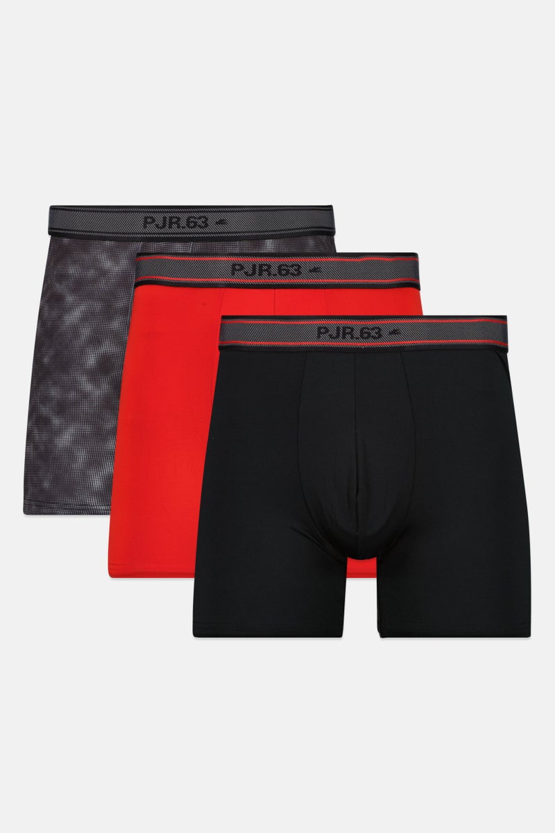 Pajar Men 3 Pack Brand Logo Boxer Brief, Black  - Image 1