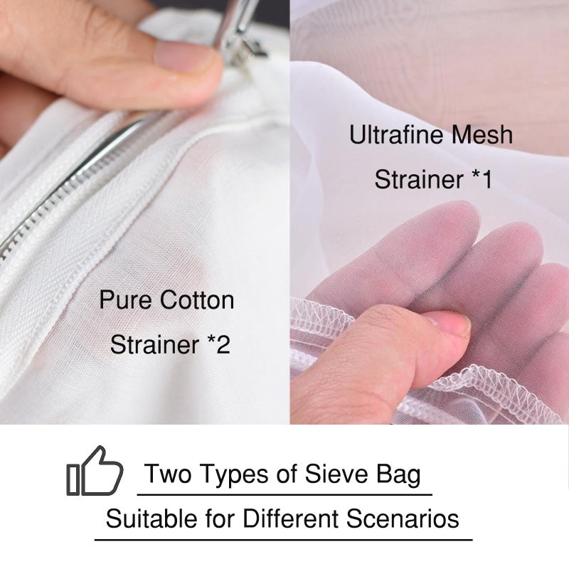FatCat Nut Milk Bag Strainer with Stand, Strainers Fine Mesh Bags, Jelly strainer, Reusable Cheese Cloth Bag for Straining for Filter Juices, NutMilk, Cheese, Honey, Butter, S - Image 4