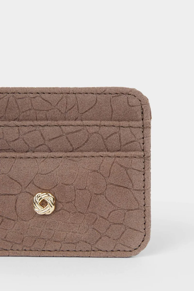 ديفاكتو Woman Suede Business Card Wallet