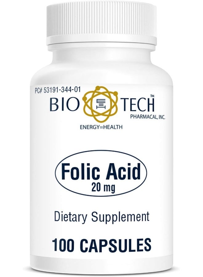 Bio-Tech Pharmacal حمض الفوليك من بايو-تيك فارماكال (20 ملغ، 100 حبة) - Image 2