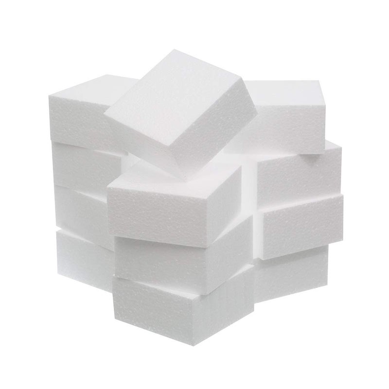 Crafare 4X4X2 Inch Craft Foam Blocks 12 Pack Polystyrene Foam Square Blocks for School Art Modeling Projects Sculptures,Floral Arrangements Wedding Table Centerpieces - Image 1