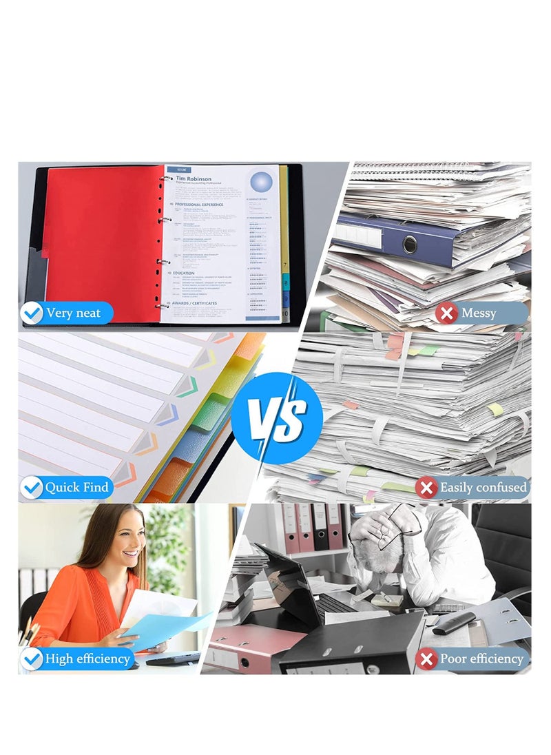 SYOSI - 3 Pack File Dividers, Binder Dividers with Tabs A4 Size 10 Tab Dividers for 3 Ring Binder 11 Pre-Punched Holes, A4+ File Dividers for Office Home School - Image 1
