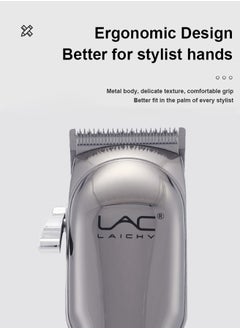 LAC LAICHY Professional Electric Hair Clipper with Blade Men's Hair Trimmer L-916 Silver  - Image 3