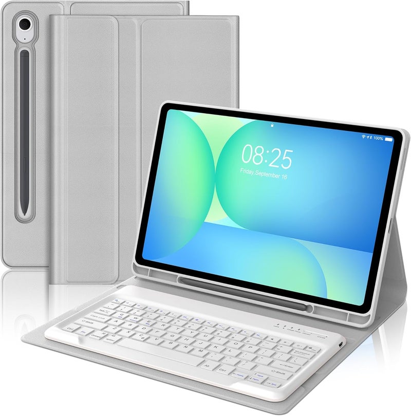 SENGBIRCH Keyboard Case for Samsung Galaxy Tab S10 FE+ Plus 13.1'' 2025 Detachable Wireless Keyboard for Galaxy Tablet S10FE+ Case with S Pen Holder, Protective Folio for Samsung Tab S10 FE Plus Keypad, Grey - Image 1