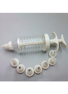 DIGITALWEAR DIGITALWEAR Cake Decorating Icing Syringe Piping Set with 7 Nozzles Cake Decorator Plastic Tools Kit Decorating Beautiful Designs for Cake Decoration  - Image 4